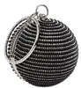 Die Fashion 3 Colors European and American Round Dinner Bag Damen-Handtasche aus vergoldetem Silber mit Perlen