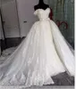 2022 Off Shoulder Mermaid Wedding Dress Detachable Skirt Lace Applique Tulle Bridal Wedding Gowns Vintage Chapel Train Vestido De Novia