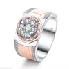 Victoria Wieck Handgemaakte Mode-sieraden 925 Sterling Silverrose Gold Vulling Afzonderlijke Kleur Wit Topaz CZ Diamond Party Male Band Ring voor mij