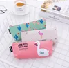 Cartoon Canvas Zipper Pencil Pen Bags Stationery Cases Clutch Organizer Bag Gift Storage Pouch Flamingo coin purse makeup bags