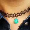 2020 New Design Fashionable Womens Mood Pendant Choker Necklace Luxury Color Change Oval Glass Necklace for Sale