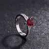 ERLUER Schädel Herz CZ Kristall Rose Blumen Ring Set Silber Farbe Ringe für Frauen Engagement Schmuck Hochzeit Trendy Liebesgeschenk