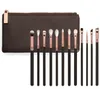 Märke 12st Set Eyeshadow Makeup Brushes With Bag 3Colors Make Up Borstar Set Professionell Kosmetisk Borste Ögonskugga Läppborste DHL Gratis Ship