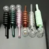 Färgad Multi Spiral Glas Spisar Partihandel Glas Bongs Oljebrännare Glas Vattenrör Olje Rigg Rökning, Gratis frakt