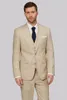 Classy Khaki Mens Suits Slim Fit Groomsmen Wedding Tuxedos Three Pieces Two Buttons Designer Blazers Formal Dress Suit (Jacket+Pants+Vest)