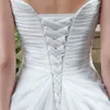 Eenvoudige Elegante Witte Jurken Ruche Sweetheart Een Lijn Chiffon Lange Bruiloft Bruid Jurken Voor Vrouwen Trouwjurken DH4226