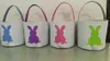 Pasen Rabbit Mand Pasen Bunny Tassen Konijn Gedrukt Canvas Tote Bag Ei Snoepjes Manden 4 Kleuren L-OA3960