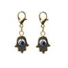 10pcs/lot 35*13mm Evil Eye Beads Hamsa Hand Charms Pendent Lobster Clasp Pendant Key Chain Jewelry Accessories