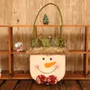 Fashion X'mas Presenthållare Santa Claus Snowman Deer Design Bag med Bell Julfesttillbehör 18 * 43 cm 10 st / parti dec421