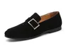 Lüks Tasarımcı Gelinlik Parti Ayakkabıları Süet Toka Deri Loafers Moda Slip-On Moccasin Boat Nedensel Loafers 38-46