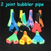 silicone mouthpiece for bongs Mini Water pipe Multi Colors Portable Shisha 2 joint Hand Pipes VS twisty glass blunt bubbler bong