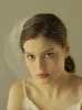 Vintage Birdcage Wedding Veils With Beads Face Blusher Hair Pieces One Layer Short Headpieces Bridal Veils Ivory BW-V605