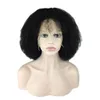 Koronkowa pełna peruka ludzka włosy 4b 4c afro perwersy curly peruki dla czarnych kobiet brazylijskie humain Remy 130% 14 cali
