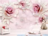 3D bloemen behang foto muur papier woonkamer slaapkamer decor papel pintado pared rollos muur papers home decor 3d roze bloem