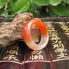 natural red agate jade finger ring fine male and female models of Chinese jade ring genuine promotion of wind