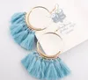 Ethnic Bohemian Drop Dangle Long Rope Fringes Cotton Tassel Earrings Trendy Sector Earrings for Women Fashion Jewelry GA415