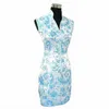 Borgonha Tradicional Chinês Vestido Feminino Mujeres Vestido Feminino Cetim Decote em V Mini Cheongsam Qipao Tamanho S M L XL XXL XXXL JY012-7234T