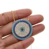 Geometryczny Duży Okrągły Evil Eye Naszyjnik Wysokiej Jakości Micro Pave Nano Turkusowy Modna Gorgeous Biżuteria