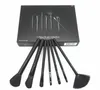 7 Pcs makeup Brusch Set black foundation eye shadow blush Cosmetic Screw Makeup Tools