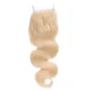 Body Wave # 613 Blonde Vierge Brésilienne de Cheveux Humains 3Bundles avec Fermeture Bleach Blonde 4x4 Front Lace Closure avec Virgin Hair Weaves