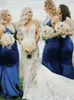 White Mermaid Bridesmaid Dresses V Neck Spaghetti Straps Satin Backless Long Bridesmaid Gowns Sexy Wedding Guest Dresses6193678