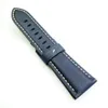 24mm 22mm 120 75mm高品質の高品質のブルーワクシーカーフレザーストラップ用パムパネラI wristwatch263c8822544