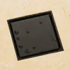 Rolya Alba Griglia doccia quadrata nera Scarico a pavimento antiodore in ottone massiccio da 100 mm