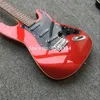 High quality electric guitar ST, metal red, all colors can be, factory wholesale and retail. Black pickup. Can be modified