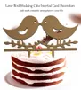 恋人の鳥の形の結婚式のケーキのケーキツール挿入カード装飾が再利用可能できれいなもの