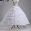 Mingli Tengda Branco 6 Bola de Bola de Bola de Bolas Petticoat Casamento Casamento Gaze Saia Da Noiva Crinoline Underskirt Acessórios Do Casamento Hoepelrok