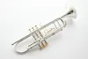 Professionella musikinstrument LT180S-37GS BB Trumpet B Plant Högkvalitativ mässing Silverpläterad med fallmunstycke