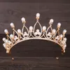 Barokke parels Crystal Bridal Crowns Hairbands Gold Bridal Tiaras Hoofdbanden Bruiloft Diadem Koningin Crown Tiara Wedding Sluier Haaraccessoires