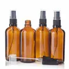 4 x 100 ml Lege Amber Glas Aromatherapy Spray Flessen met fijne mistspuit voor essentiële olie Parfum Cosmetische containers