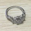 2016 женщин старинные кольца ручной работы три камня 2ct 5A Циркон Cz 925 стерлингового серебра обручальное кольцо обручальное кольцо для женщин S18101608