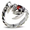 925 prata esterlina retrô escorpião rei escorpião granada anel aberto masculino prata tailandês joias finas presente anel de dedo CH025321 S18101002
