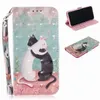 3D mignon fleur chien panda portefeuille flip PU cuir couvre étuis avec sangle pour iphone X XS Max XR 8 7 6 6S Plus Samsung S8 S9 Plus Note 8 9