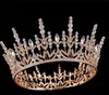 Reine ronde couronne Pageant diadème mariage mariée bandeau rétro cheveux accessoires bijoux casque cristal strass cheveux ornement coiffure