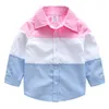 Boys Stripe Shirt Toddler Cotton Outfit Clothing Spring Autumn Children Lapel Long Sleeve Blouse Shirt Baby Gentleman's Tops YFA430