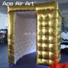 Extravagante Gold Gold Inflable Photo Booth/Centro Foto Fotógrafo Privado com luzes LED para aluguel de casamento e festa
