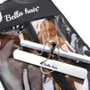Cabide portátil de bella cabide e bolsa de caixa à prova de poeira para feixes de cabelos armazenamento de armazenamento de cor preta branca