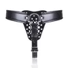 Black pu-leather male chastity belt panties fetish bondage locking device Man G94.