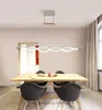 Современная минималистская светодиодная волна подвесной свет алюминиевая подвесная лампа акриловая люстра освещения 40W / 80W для гостиной столовой
