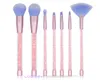 7pcs Rhinestone Makeup Brush Set Diamond Pro Highlighter Brushes Concealer Make Up Brush Crystal Kwasten Set Mermaid Brush