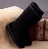 Botas altas clásicas de alta calidad para mujer, botas cálidas para exteriores de cuero para nieve e invierno, talla estadounidense 5---13