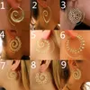 Nuovi orecchini a spirale esagerata Orecchini a spirale a cerchio grande personalità Orecchini a cerchio punk in oro e argento da donna