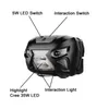 ミニランプ充電式LEDヘッドランプ4000LMボディモーションセンサーヘッドライトキャンプ懐中電灯ヘッドライトトーチランプUSB