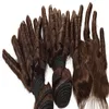 Ren färg # 6 9A Hot Sale Produkter för kvinnor 2st Wefts med 1 st Lace Closure Virgin Hair Dubbeldragen hår Wefts Extensions