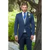 Smoking da sposo elegante blu navy frac smoking da uomo stile mattina smoking da sposa uomo di alta qualità abito da ballo formale da uomo (giacca + pantaloni + cravatta + gilet) 770