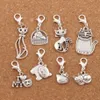 Mix Cat Basket Katten Dier Clasp Europese Kreeft Trigger Clip op Charm Kralen Antiek Zilver CM27 LZSILVER Sieraden Bevindingen Componenten 140pcs / lot