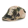 High Quality Camouflage Beret Cotton Cap outdoor For Men and Women Embroidery Letter Hat Adjustable Beret Cap